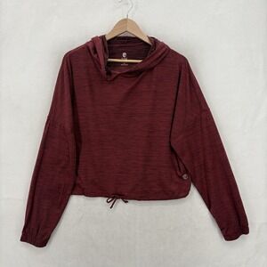 Born Primitive Hoodie Womens XL Red Lightweight Cropped Sweatshirt Pullover Gym